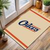 Oilers Logo on Beige Background Patterned carpet, non slip mat suitable for living room and bedroom sofas