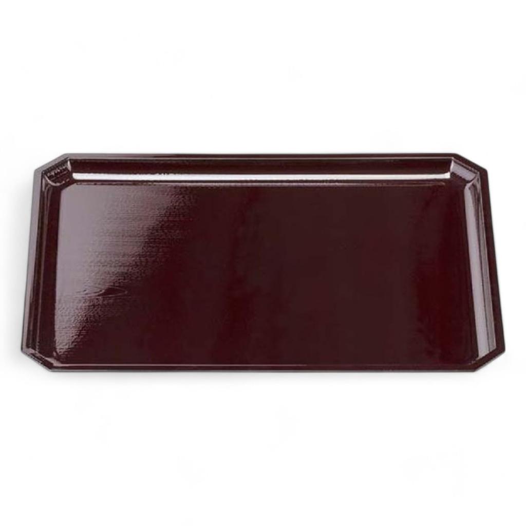 Wood Grain Tray Shintame Made In Lacquerware J-kitchens Corner-Cut (Tray) Lacquerware, Non-Slip, 35cm, 6-55-28, Japan, (ABS Resin)