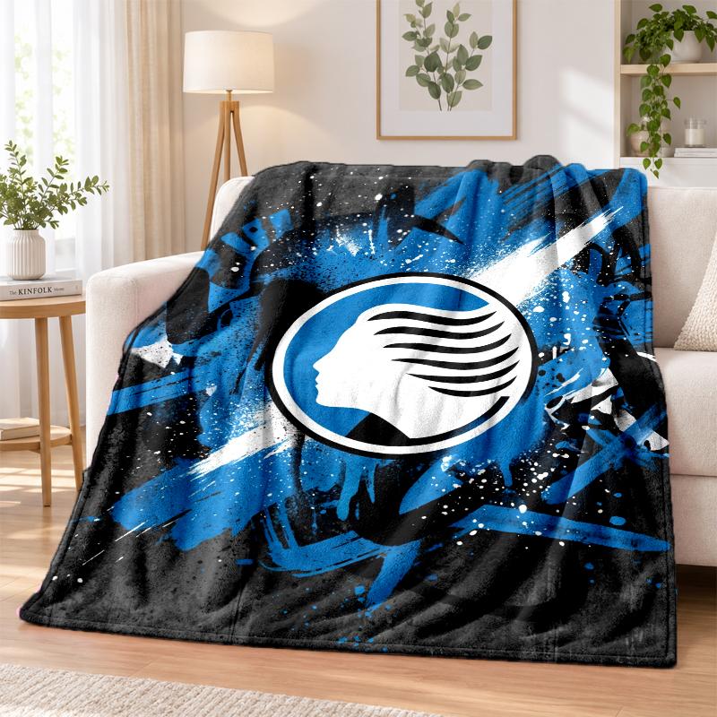 Atalanta FC Printed Flannel Blanket Warm Comfort Bed Throw For Indoor Home Decoration