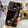 Для POCO X6 Pro M6 Pro чехол с браслетом в форме сердца, чехол с цепочкой на запястье для Xiaomi Mi POCO F5 X5, гальванический противоударный мягкий силиконовый чехол для телефона