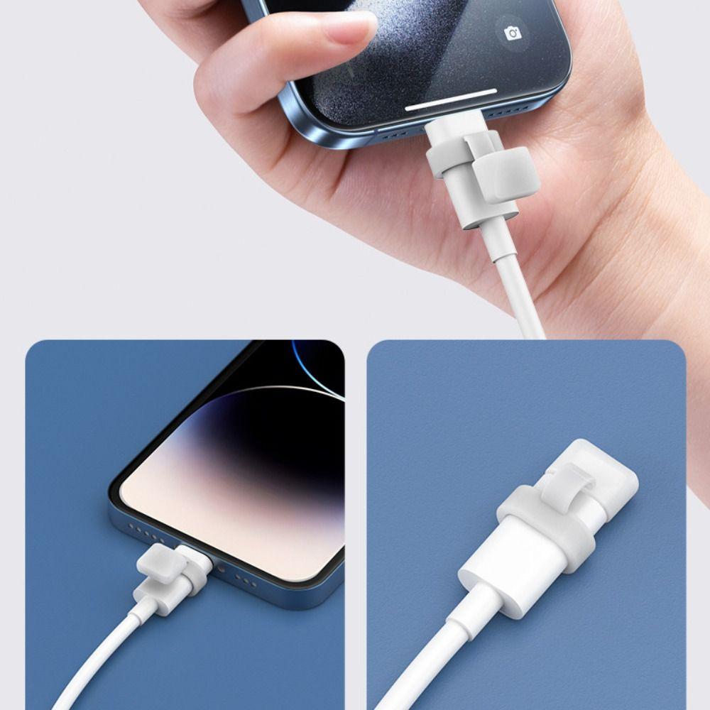 10Pcs Anti-Lost Data Line Protector Cap Silicone Charging Port Dust Plug