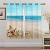 Summer Beach Starfish Sea Natural Sky Tree View Window Curtain For Living Room Kids Bedroom Bathroom Kicthen Door Home Decor2Pcs