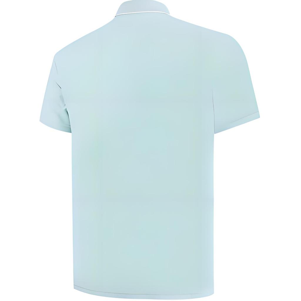 Li-Ning Дышащая однотонная рубашка поло с коротким рукавом для мужчин светло-зеленого цвета APLT079-2