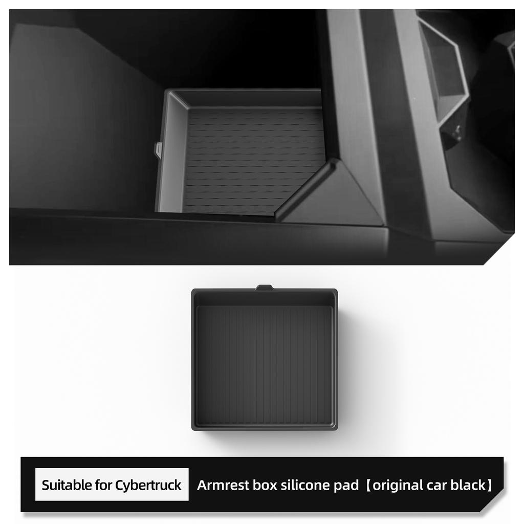 For Tesla Cybertruck 2025 2025 Armrest Box Storage Pad Center Console Storage Non-slip Pad Organizer Tray Car Pickup Accessories