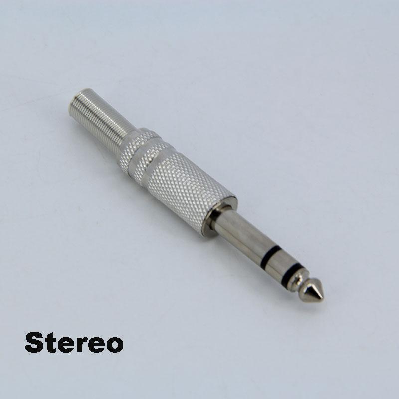 2pole 3pole 6.35mm 6.5mm Audio Male Female Mono Stereo Solder Connector Plug Socket Gold Plated Metal Amplifier Mic Converter