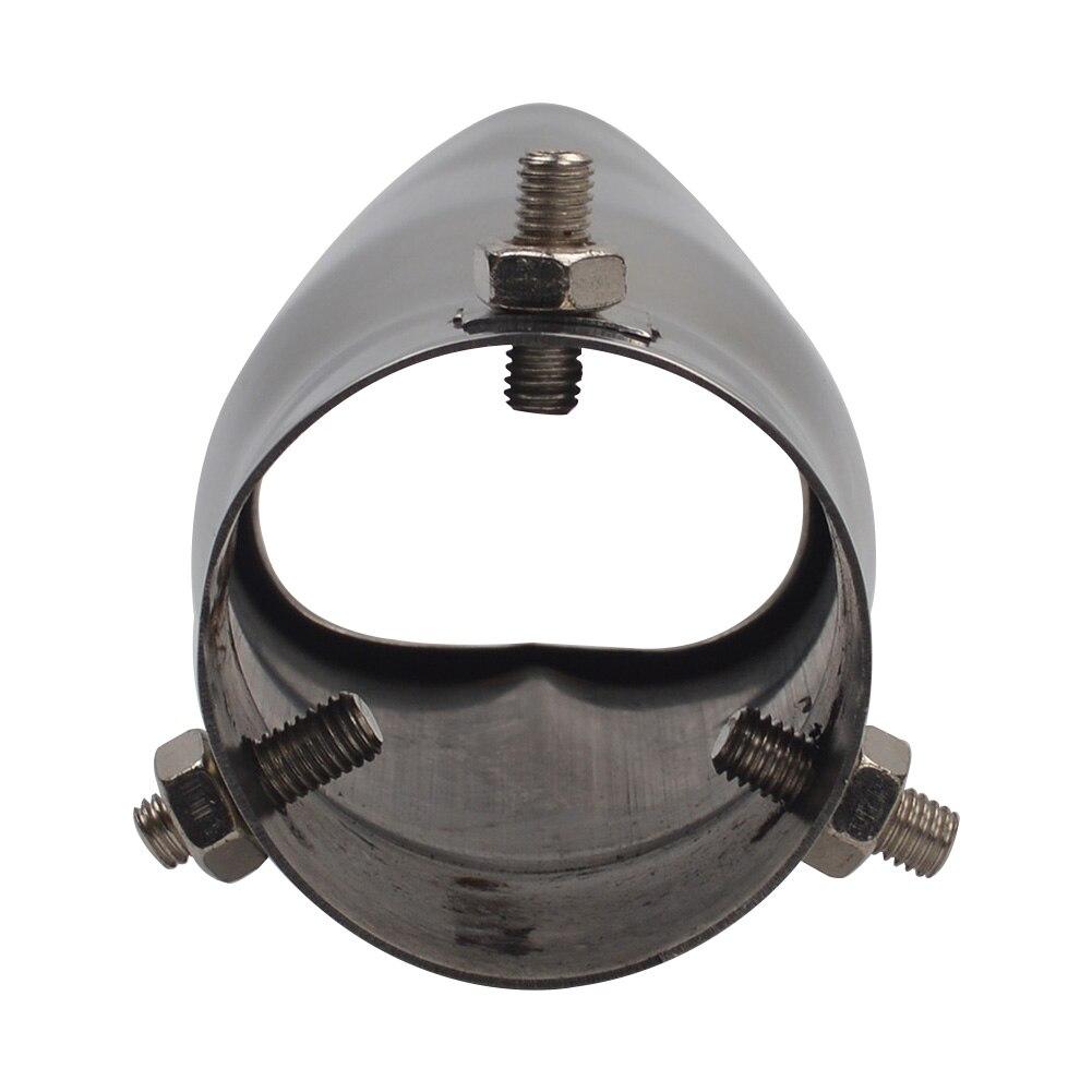 Универсальный глушитель выхлопной трубы с внутренним диаметром 2,5 дюйма, впускной патрубок с болтовым креплением в форме сердца, автомобильный универсальный выпускной глушитель из нержавеющей стали