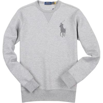 Polo Однотонный свитшот с длинным рукавом и круглым вырезом Мужской свитшот 710883342-005
