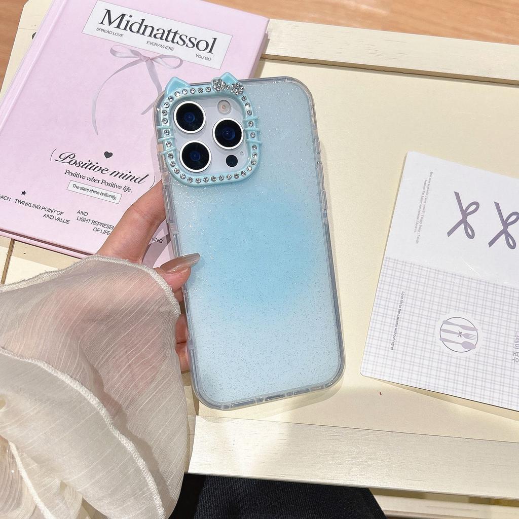 Ins Стиль Градиент Блеск Круглый Край IMD Совместимый с Чехол для Телефона iPhone 16 Pro Max Apple 17 Новая Модель 14/15