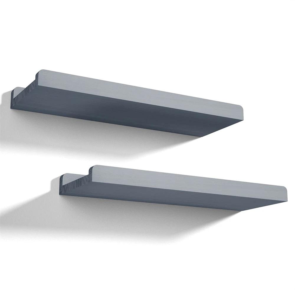 Настенные полки в фермерском стиле, набор из 2 штук для спальни, гостиной, деревянные плавающие полки с выступом, фоторамки, украшения