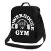 Белая изолированная сумка-тоут Powerhouse Gym для женщин, фитнеса, наращивания мышечной массы, многоразовый охладитель, термоконтейнер для еды, бенто-бокс для школы