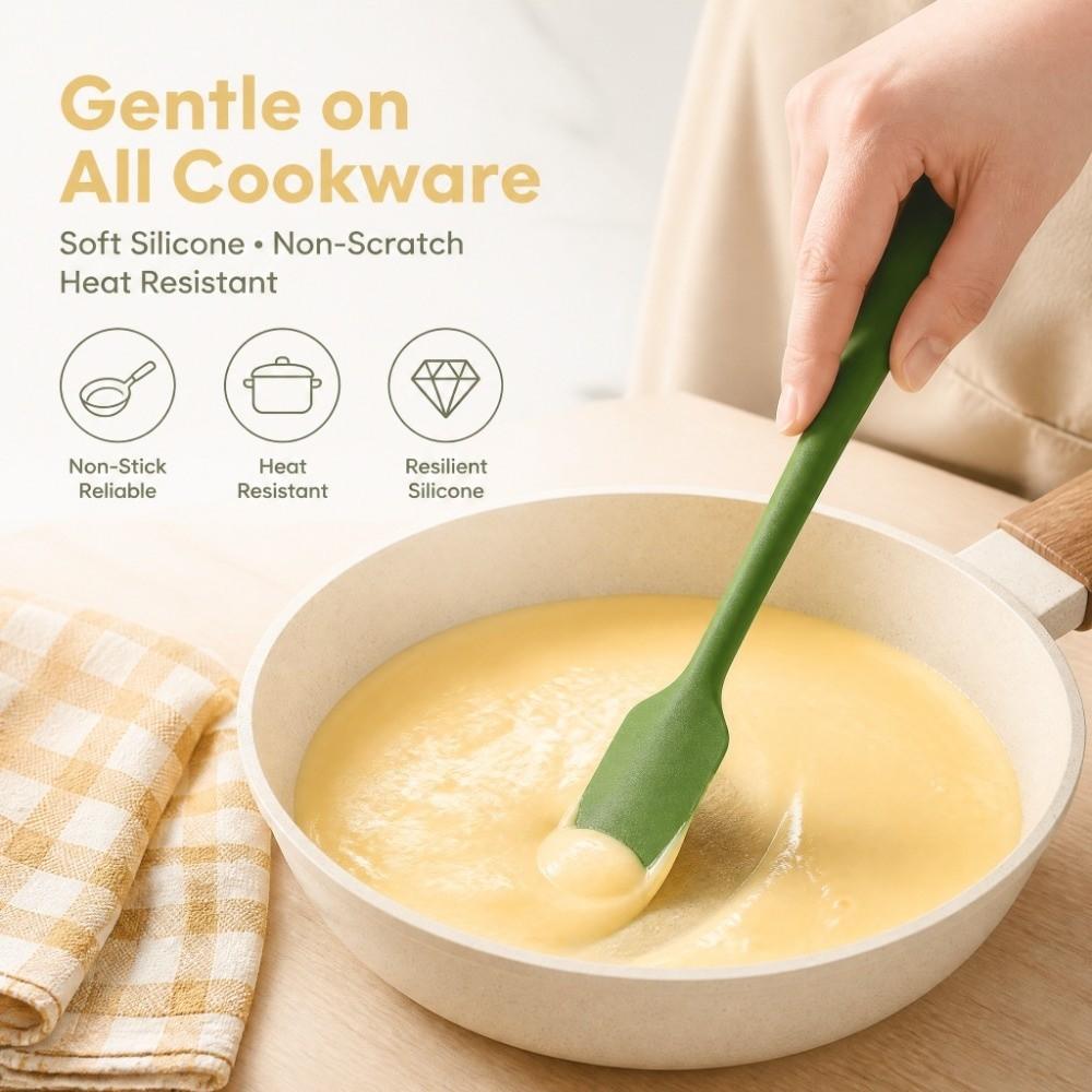 4PCS Silicone Silicone Spatula Non Stick Stirring Spoon Durable Kitchen Utensil Jar Scraping