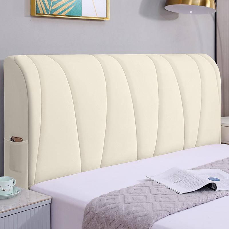 Универсальный эластичный чехол для изголовья кровати из утолщенного хлопка - мягкий, универсальный пылезащитный чехол