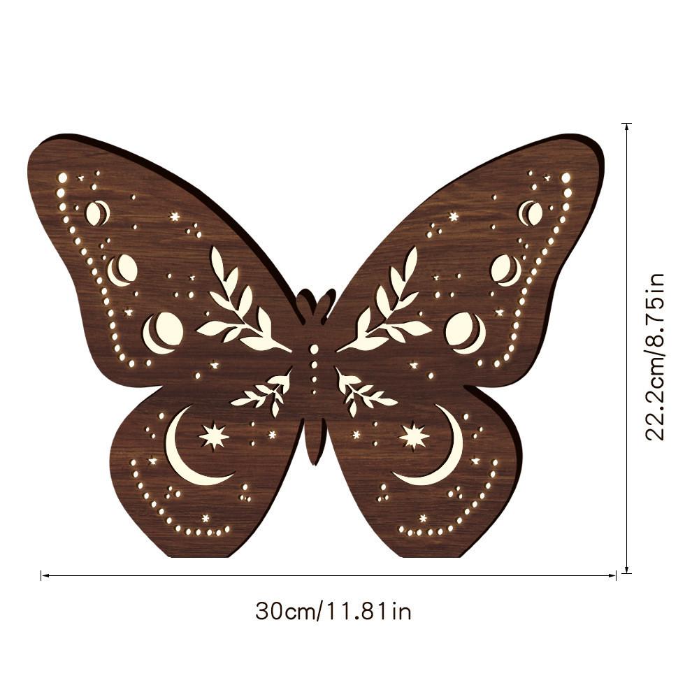 Богемная стереоскопическая деревянная лампа-бабочка для украшения дома, светодиодный светящийся ночник