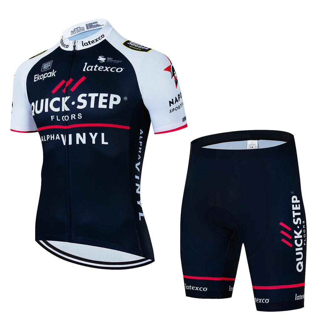 2026 QUICK STEP Team Cycling Jersey Sets Men's Cycling Clothing Summer Short Sleeve MTB Bike Suit Bicycle Clothes Ropa Ciclismo
