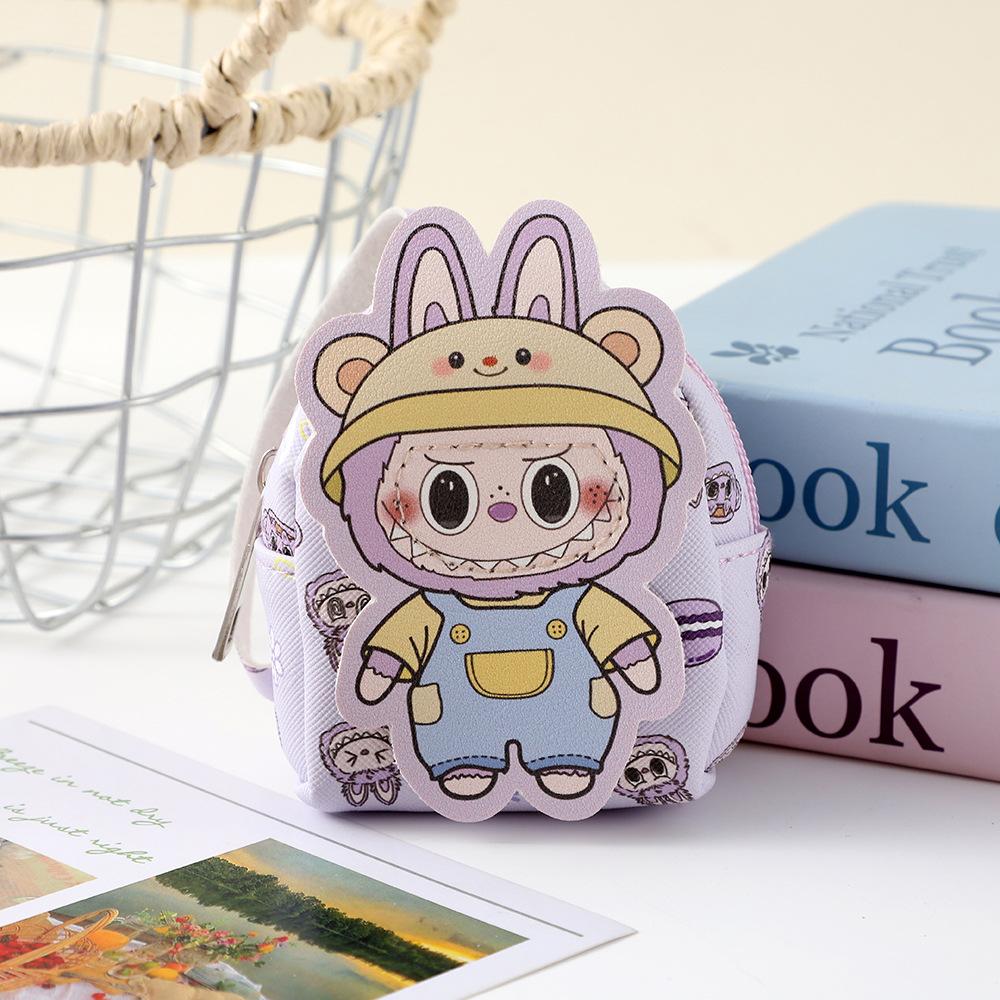 New Cute and Fashionable Labubu Wallet Keychain Cartoon Doll Keybag Earphone Storage Bag 5453 CLE