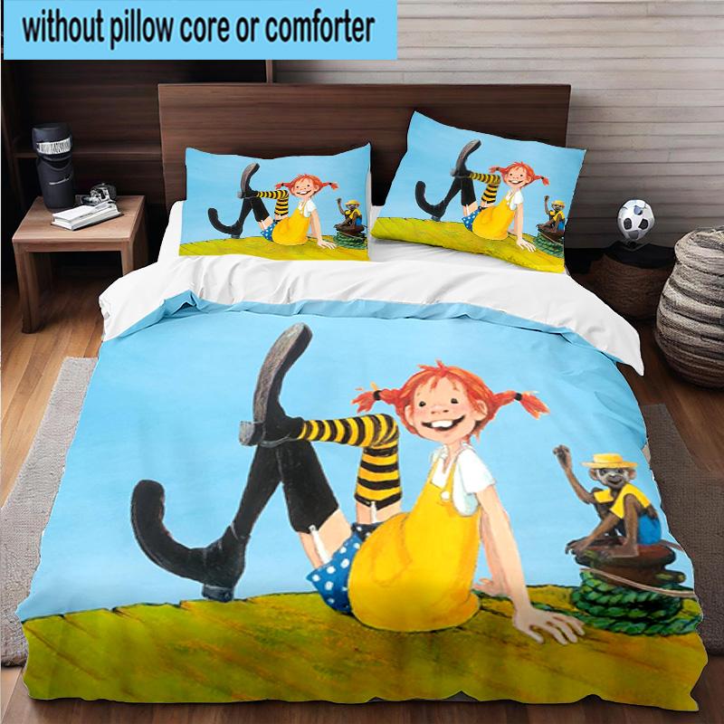 3PCS Pi-ppi And Horse Friendship 3pcs Bedding,Including 3PCS Duvet Cover And 2pcs Pillowcases Perfect for Christmas,Ideal for Bedroom, Dormitory