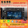 Android 14 For Citroen C4 C-Triomphe Quatre 2004-2014 Car Radio Multimedia Carplay 2Din DVD Head Unit Stereo Audio Video Player