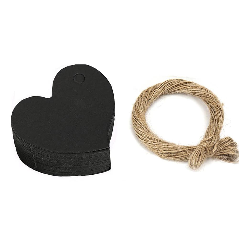 100 шт. Бирки из крафт-бумаги в форме любви, универсальные пустые бирки своими руками с джутовым шпагатом 10 м для багажа, свадьбы, дня рождения, Рождества, заметок