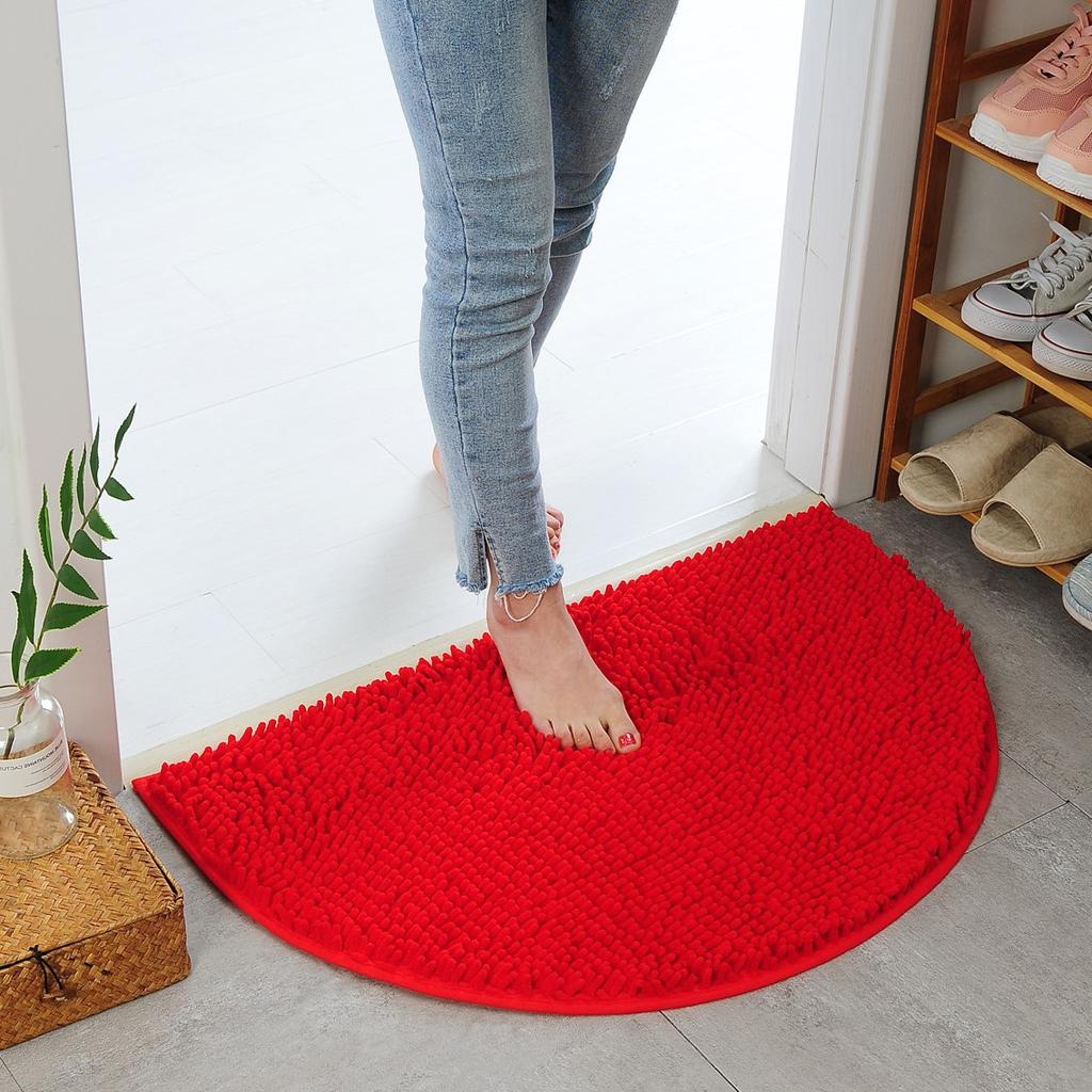 Коврик для пола Ковер Прихожая Водопоглощение Коврик для ног Ванная Машинная стирка Спальня Нескользящий коврик Домашний Полукруглый Шенилл