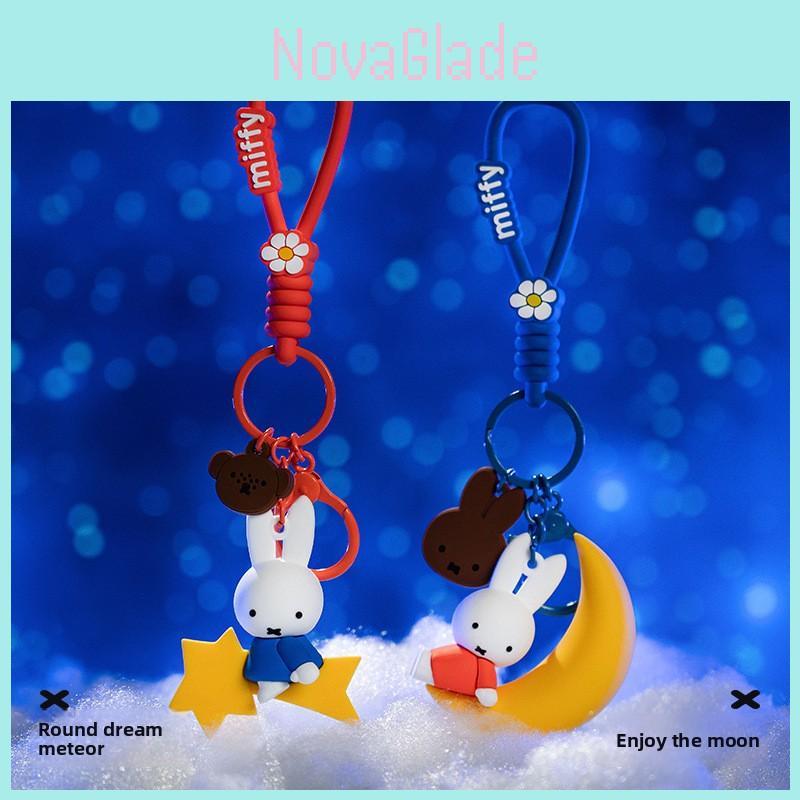 Брелок Miffy Night Party из смолы с милым мультяшным дизайном для влюбленных