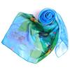 InStyle Japan Silk Fleur UV Natural Protects Against UV Neck and Air Conditioning 100% Scarf, Large, 135x135cm, Blue, Square, Protection, Chiffon,