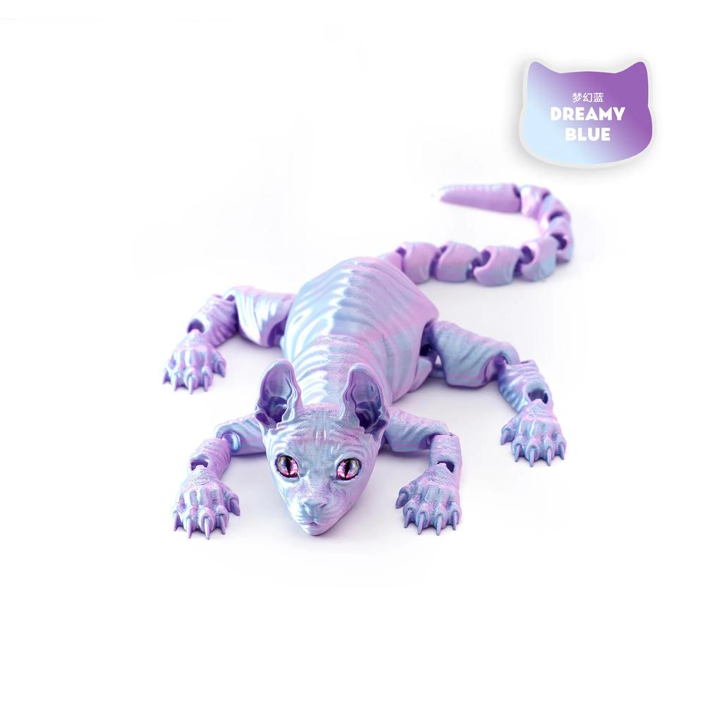 3D-печатная игрушка-антистресс в виде кошки сфинкс, реалистичная фигурка без шерсти, шарнирная кошка, забавная игрушка для любителя кошек, коллекционера, украшение для дома