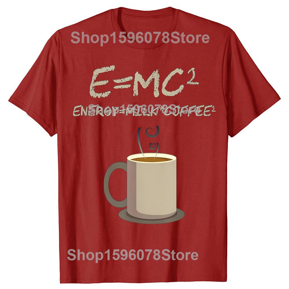 EMC2 Смешная Наука Кофе Энергия Кофе с Молоком Подарок Футболка Напечатанная на Заказ Графические Футболки Графические Футболки Camisas Streetwear