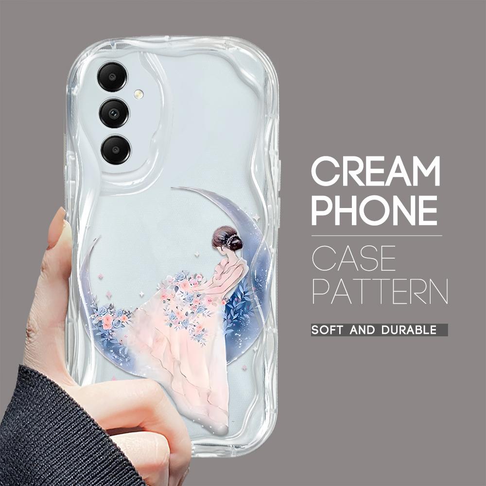 Милый мультяшный узор, кремовая текстура, мягкий силиконовый чехол с волнистыми краями, чехол для телефона Samsung