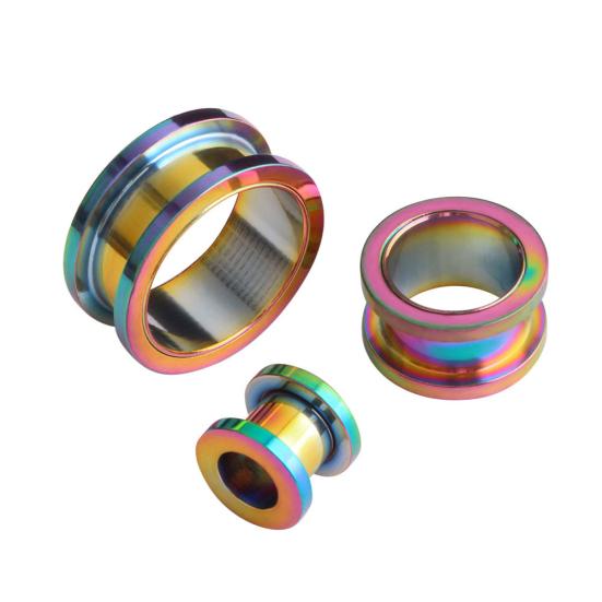 1 шт., унисекс, двойная расклешенная беруша, пирсинг, туннель, расширитель, ювелирные изделия