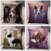 Soft Plush Cute Pet Animal  Cushion Cover Scotland Border Collie Pillowcase for Sofa Car Decor Dog Printed Pillow Case