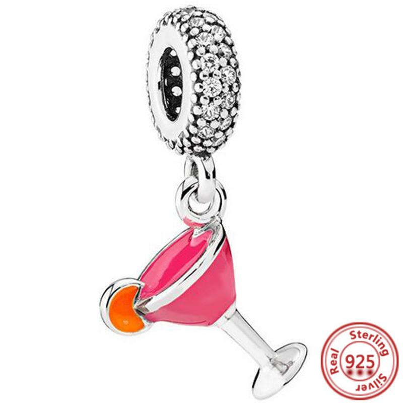 Подходит для оригинального браслета Pantaro Женский DIY Циркон Подарок Новый Аутентичный 925 медь Сердце Корона Эйфелева башня Любовь Ключ Подвеска Шарм Бусины