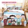 Chibi Maruko‑chan Pattern Bedding Quilt Set  Home Decoration  Gift (1 * duvet cover + 2 * pillowcase  without core)