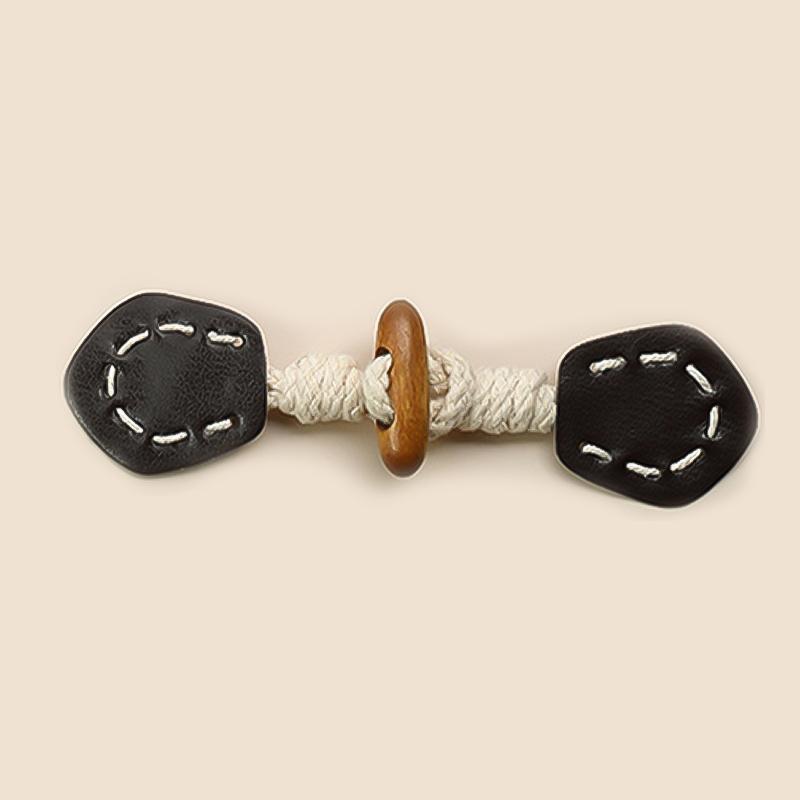 PU Leather Resin Horn Buttons Toggle Clasps Button For Coat Jacket Cardigan Decorative Buckles Fastener DIY Clothing Accessories