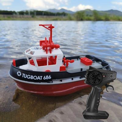1/72 RC Буксир и пульт дистанционного управления Двухмоторная высокоскоростная лодка Водная игрушка для рек Мальчики Девочки