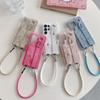 For Samsung Galaxy S25 Ultra Case Card Holder Wristband Lacquered Snake Texture PU + PC Back Cover with Lanyard