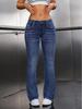 Womejeans Женские Европейские Простые Синие Расклешенные Джинсы - Эластичные, Стильные и Стройнящие Универсальные Брюки
