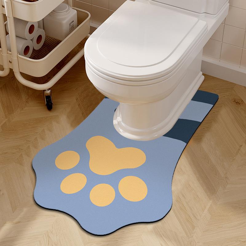 Коврик для ванной комнаты, впитывающий диатомовую грязь, мягкий коврик для унитаза, быстросохнущий противоскользящий коврик, U-образный коврик для ног унитаза