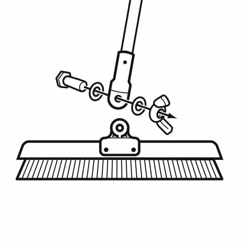 Azuma Industrial Flexible Broom with Wooden Handle, 45L, for Sweeping Floors and Tiles, Suitable for Commercial Use, No Tools Required for Head Replac