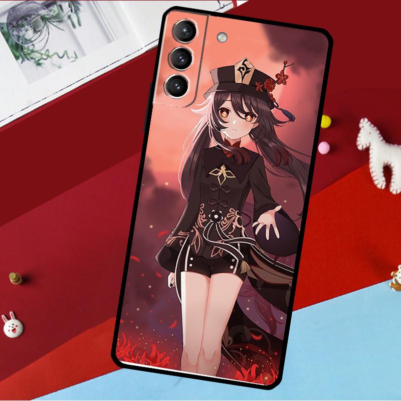 Чехол Genshin Impact Ху Тао для Samsung Galaxy S26 S25 S24 S21 S22 S20 Ultra S9 S10 Plus S23 FE S25 FE
