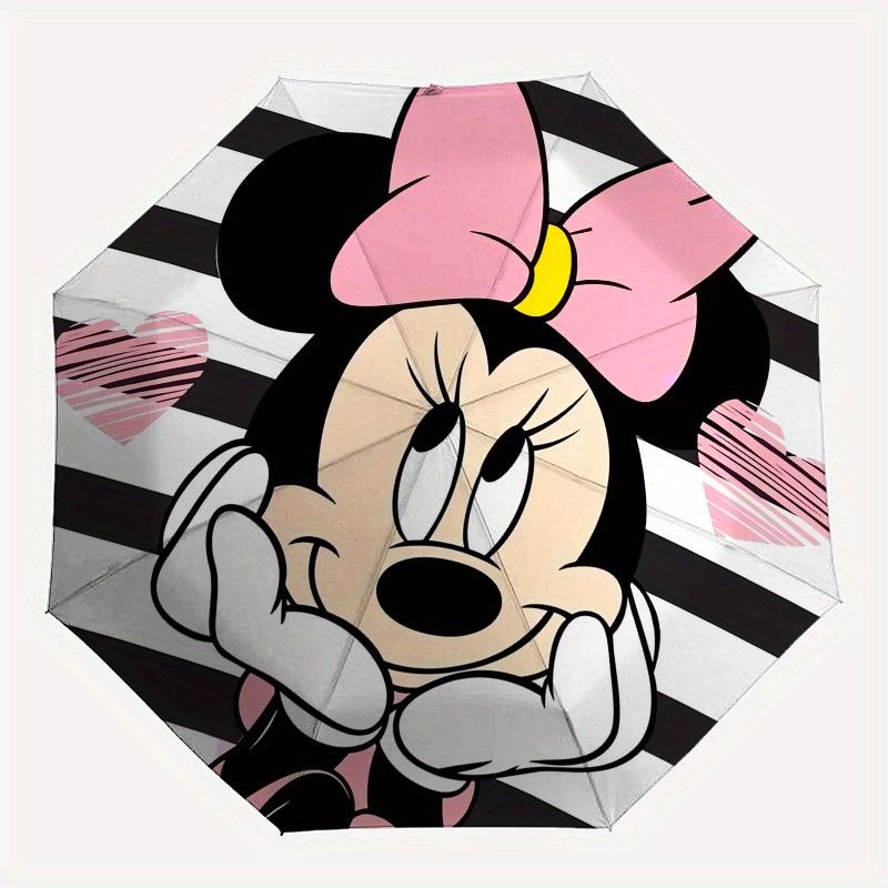 Disney Minnie Mouse,Bow Automatic Opening and Closing Umbrella Suitable for all occasion and business umbrella, unisex portable tri fold s