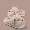 Women Autumn Flat Thick Bottom Indoor Cotton Slippers Winter Casual Velvet Fur Cartoon Dog Home Shoes Warm Anti Slip Slippers 36-45