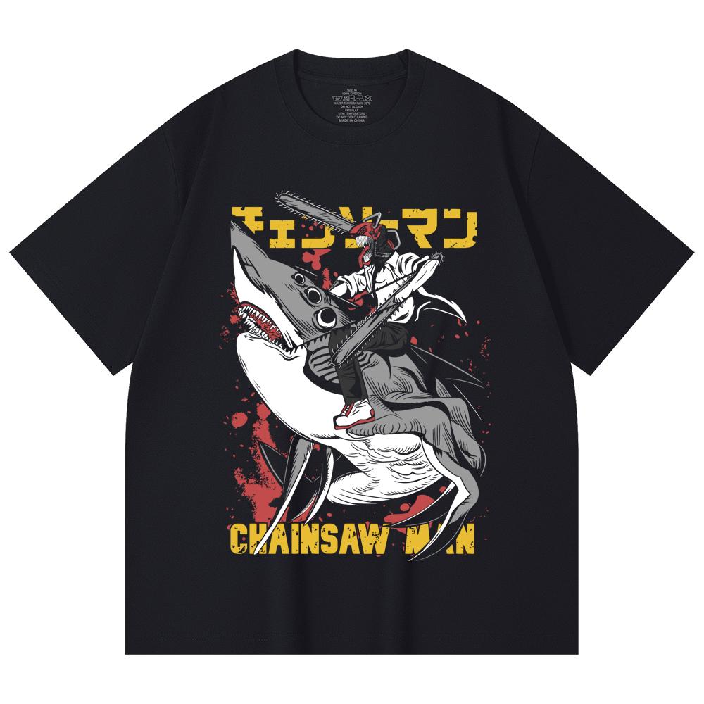 230 Gsm 100% Cotton Chainsaw Man V43 Denji Print Unisex Heavy Cotton T Shirt