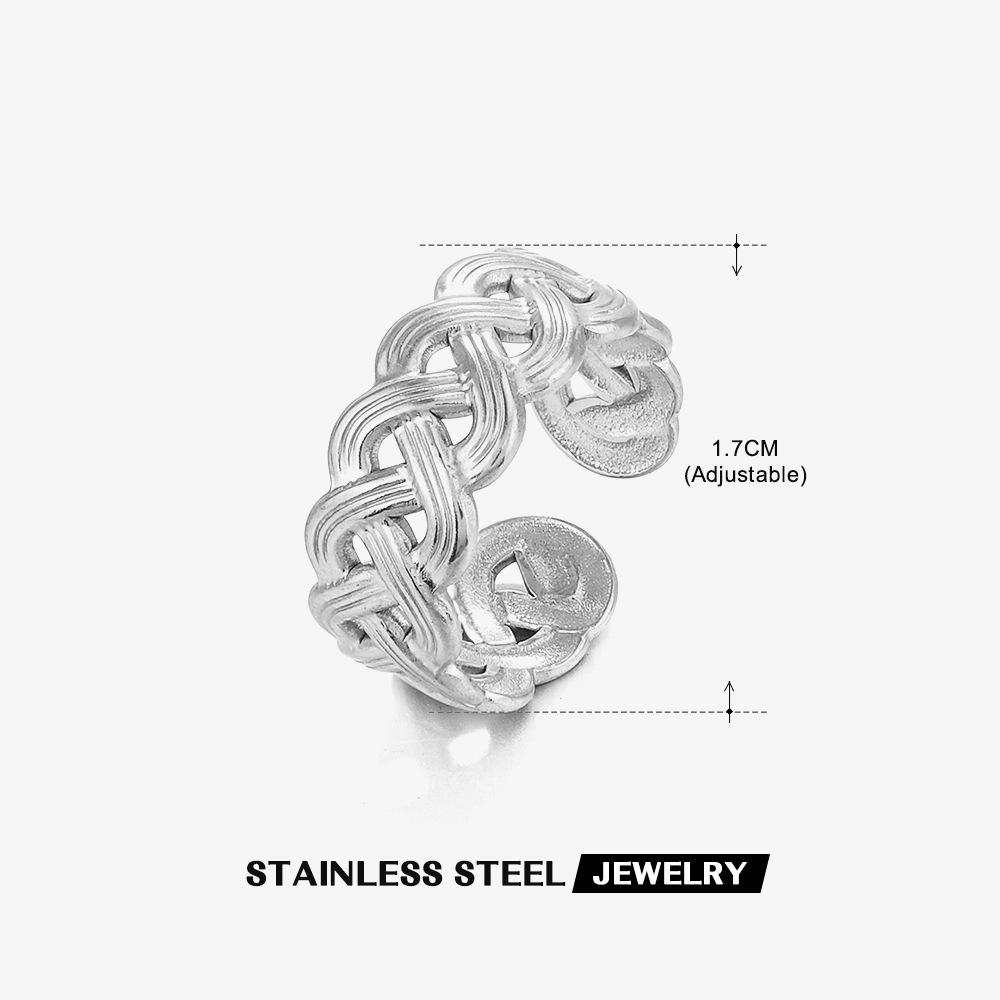 Кольцо из нержавеющей стали Геометрическое Сердце Листья для женщин Личность Трендовое Открытое Кольцо на Палец Ювелирные Изделия На Все Случаи