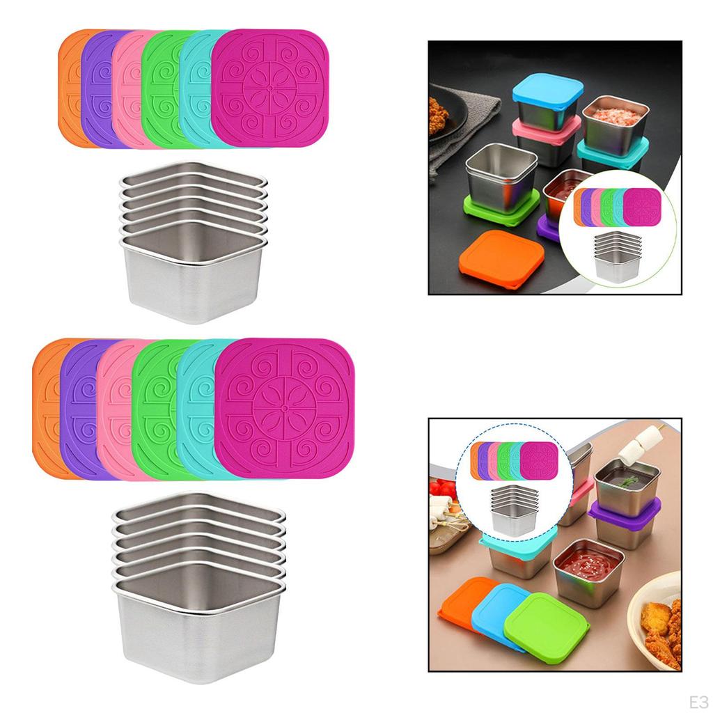 6 Pieces Dressing Container Condiment Dipping Dish Sauce Pan for Restaurant Cafe