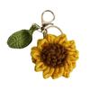 Изысканный кулон с розой ручной работы, тканый креативный шерстяной брелок с подсолнухом, связанный крючком