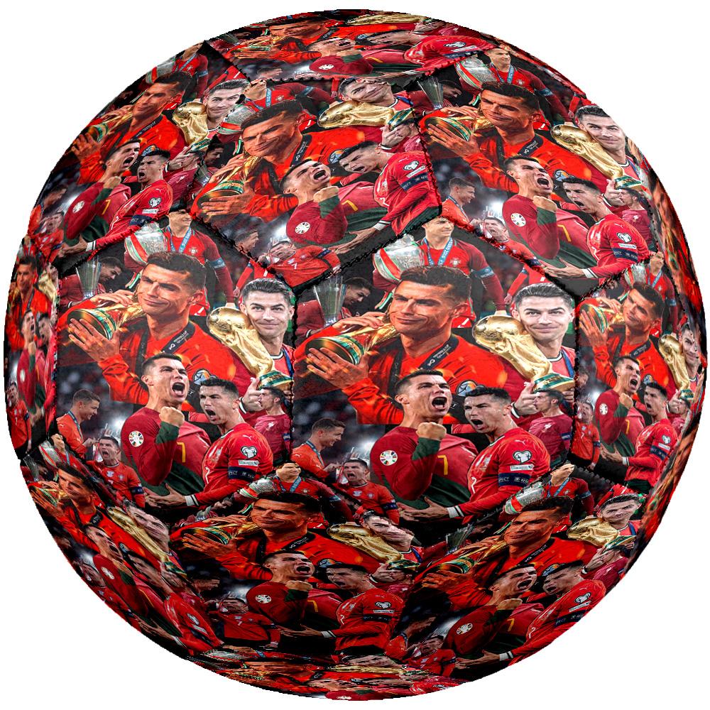 Ronaldo's Celebration Moment Soccer Ball Size 5 Football Machine Sewn Indoor/Outdoor Training and Matches for Football Accessories