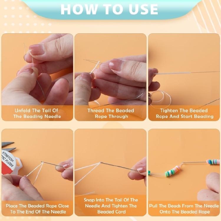 Удобный набор игл для бисера Модный аксессуар для мастеров по изготовлению ювелирных изделий Набор из 4 размеров Портативный для ожерелий и браслетов