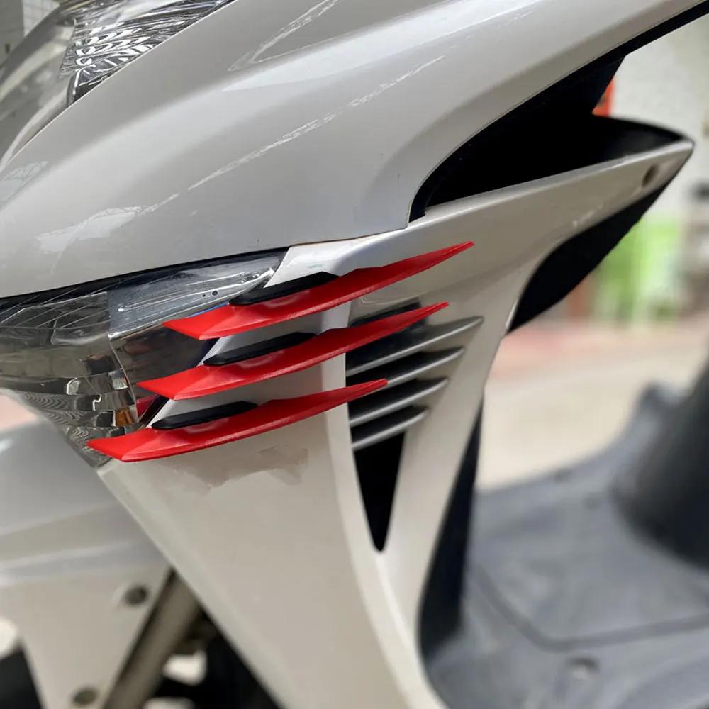 2Pcs Motorcycle Winglet Aerodynamic Spoiler Wing with Adhesive Motorcycle Decoration Sticker Universal Motorbike Scooter Sticker