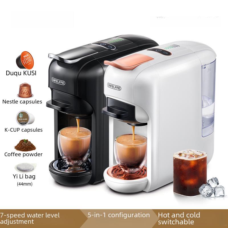5-in-1 Fully Automatic Capsule Coffee Machine with 7 Hot/Cold Levels for Espresso and American Coffee