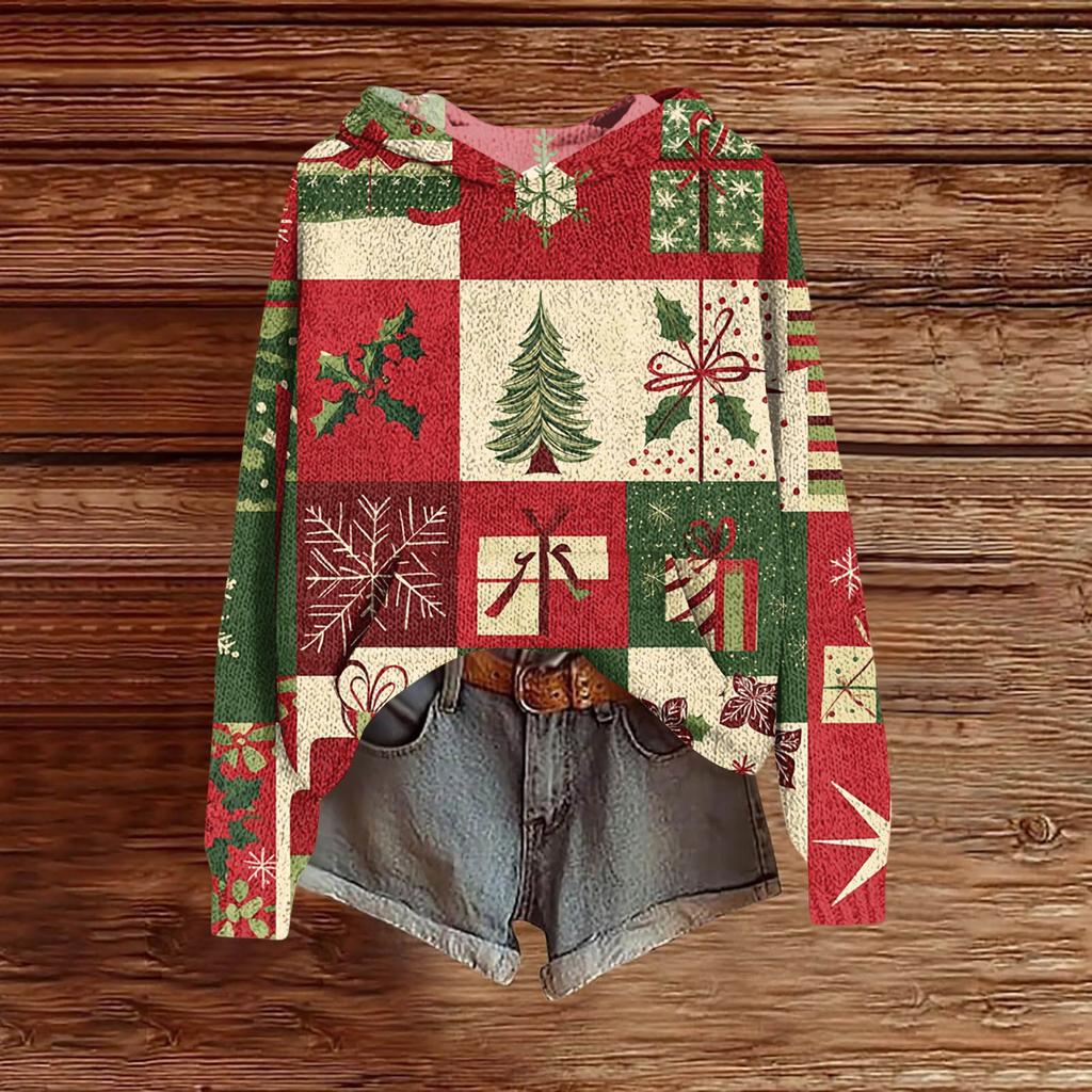 Женская модная повседневная толстовка с капюшоном и длинными рукавами с принтом